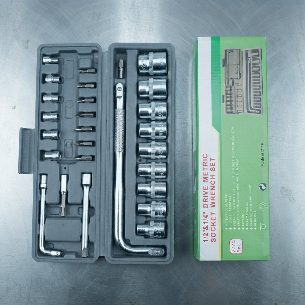 27-Piece Socket Wrench Set – Complete Tool Kit for Repairs &amp; Maintenance HHC