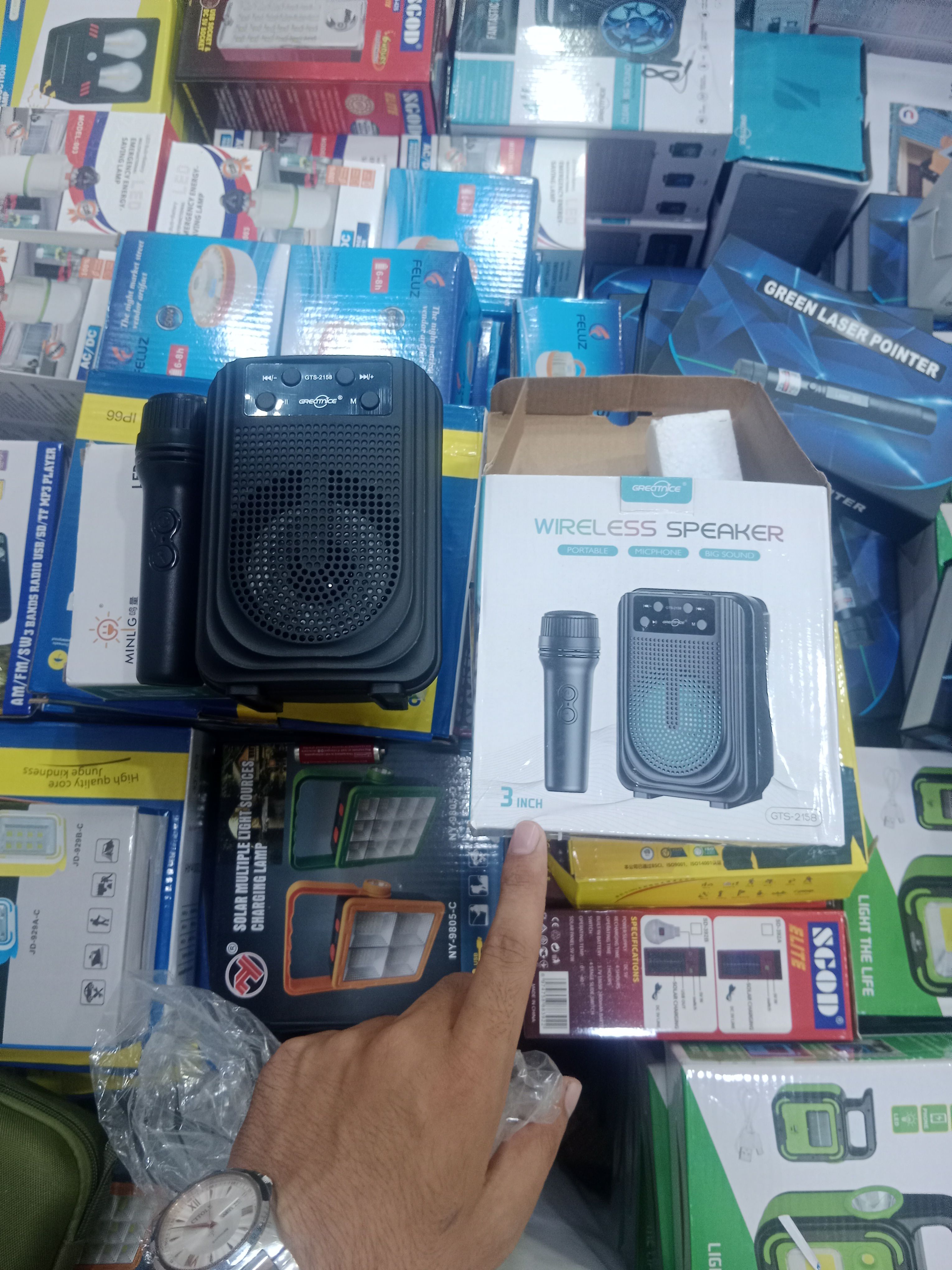 GTS-2158 Portable Wireless Bluetooth Speaker with Karaoke Microphone HHC