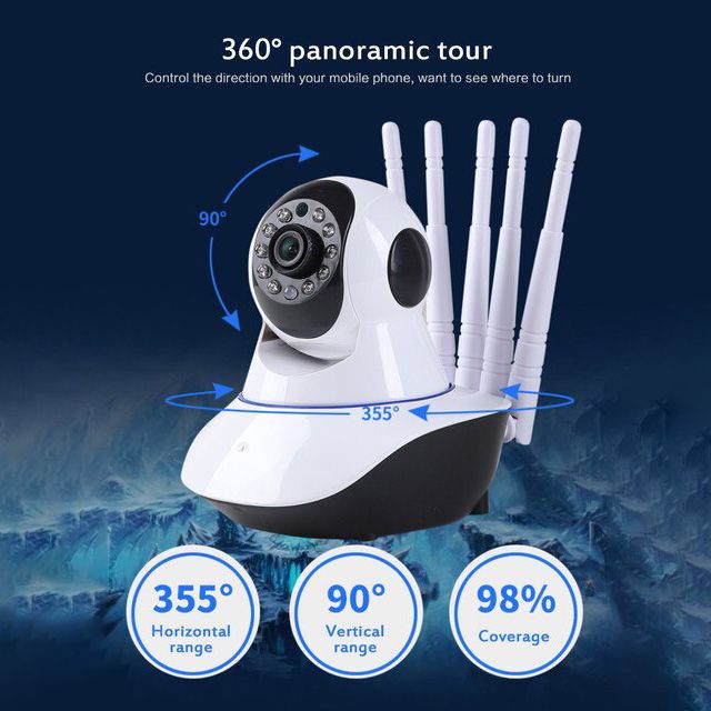 Speed-X CA-Q5-5 5 Antenna WiFi Security Camera 1080P HD Night Vision – V380 Pro HHC