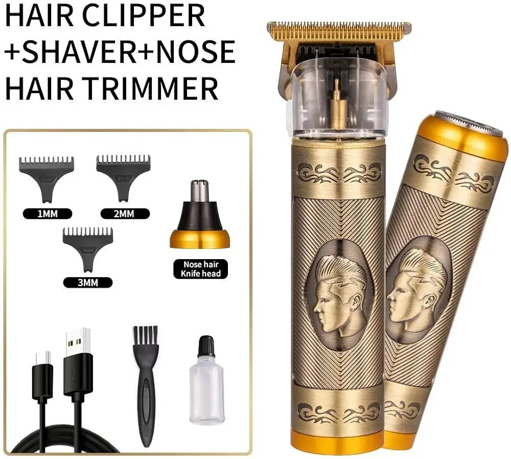 Professional 3-in-1 Men’s Grooming Kit – Gold Metal Body HHC