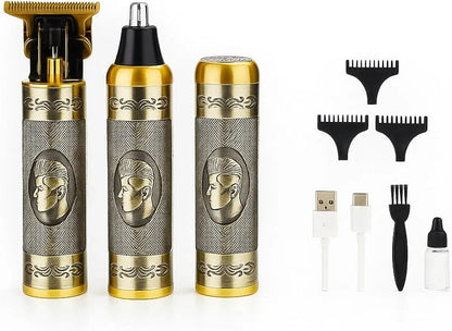 Professional 3-in-1 Men’s Grooming Kit – Gold Metal Body HHC