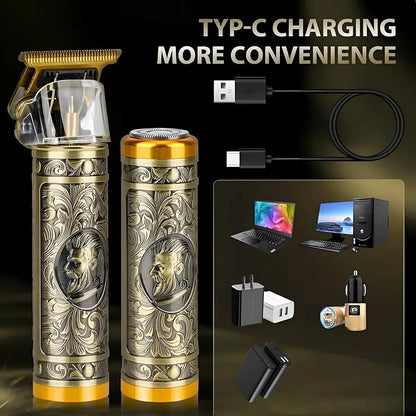 Professional 3-in-1 Men’s Grooming Kit – Gold Metal Body HHC
