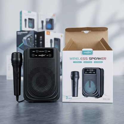 GTS-2158 Portable Wireless Bluetooth Speaker with Karaoke Microphone HHC