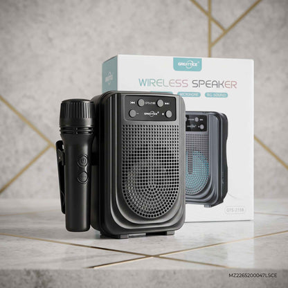 GTS-2158 Portable Wireless Bluetooth Speaker with Karaoke Microphone HHC