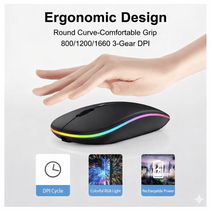 Original HP W10 RGB Rechargeable Dual-Mode Wireless Mouse HHC