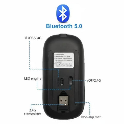 Original HP W10 RGB Rechargeable Dual-Mode Wireless Mouse HHC