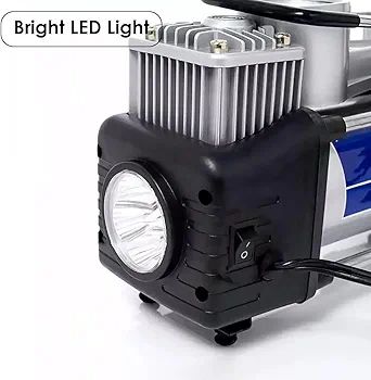 Imported Double Cylinder 12V Portable Electric Car Air Pump &amp; Repair Kit HHC