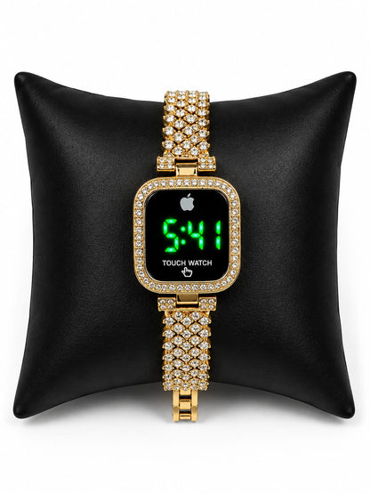 Elegant Female Touch Screen LED Watch with Sparkling Stones HHC