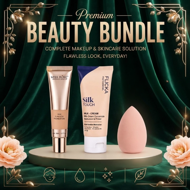 3 In 1 Makeup Trio Foundation Primer And Beauty Blender HHC