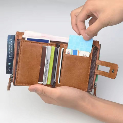 Genuine Baellerry Buffalo Leather Wallet – Classic Trifold Edition HHC