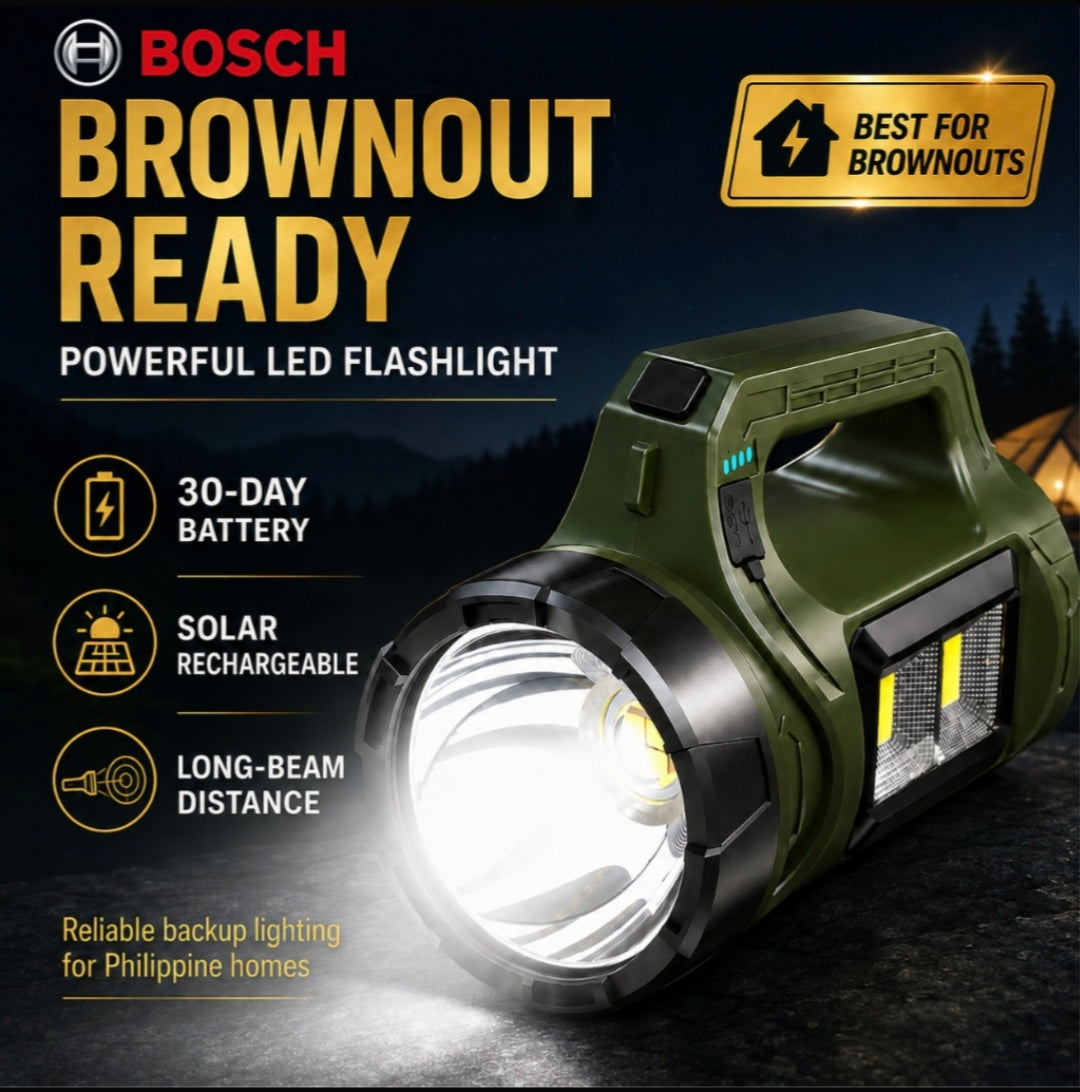 Solar Searchlight flashlight rechargeable heavy duty original flashlight HHC