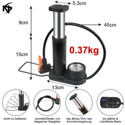 Single Cylinder Foot Air Pump with Pressure Gauge HHC