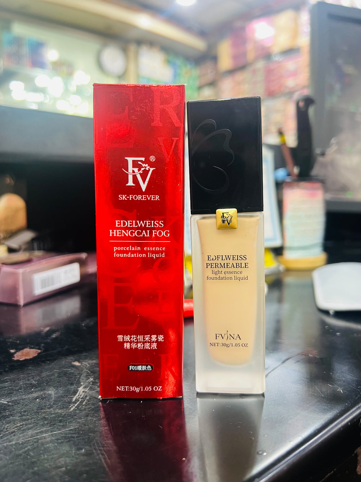 1 PCs FV Edelweiss Permeable Light Essence Foundation Liquid HHC