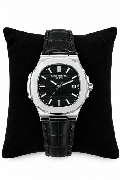 Patek Philippe Inspired Leather Strap Watch HHC