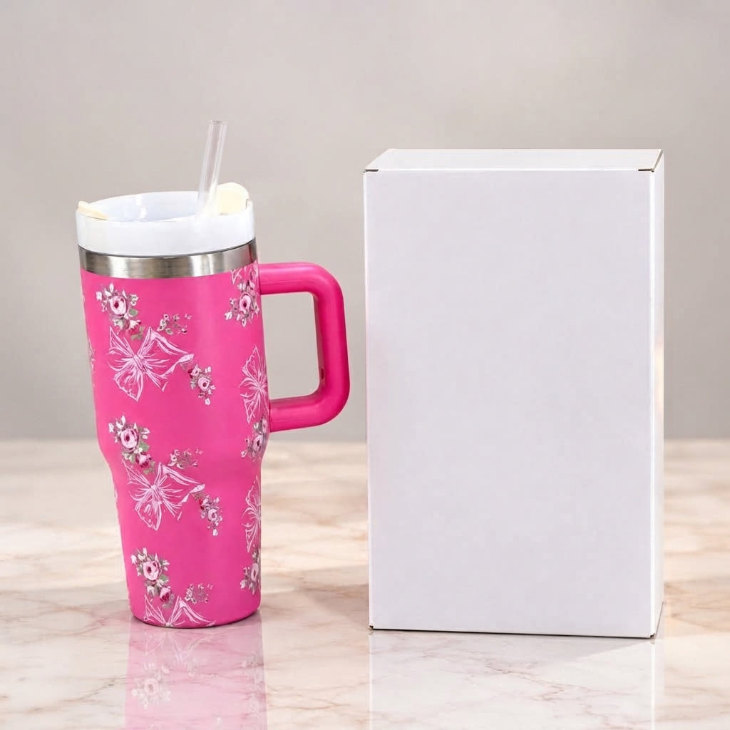 Stanley Style Floral Print Tumbler HHC