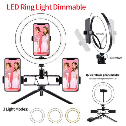 Multi Position Ring Light Dual Mobile Clip Ring Light HHC