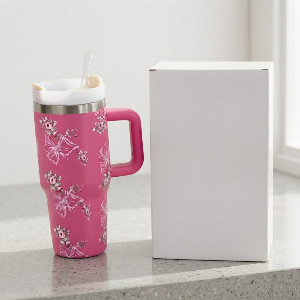 Stanley Style Floral Print Tumbler HHC