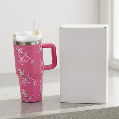 Stanley Style Floral Print Tumbler HHC
