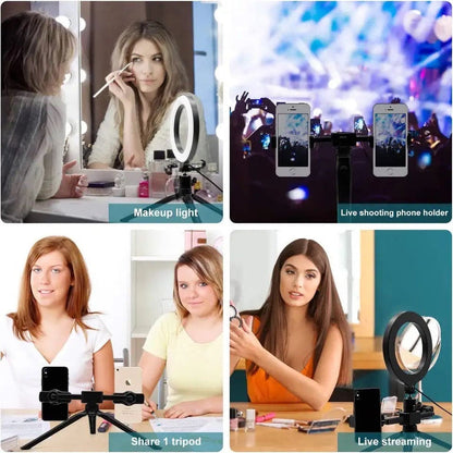 Multi Position Ring Light Dual Mobile Clip Ring Light HHC