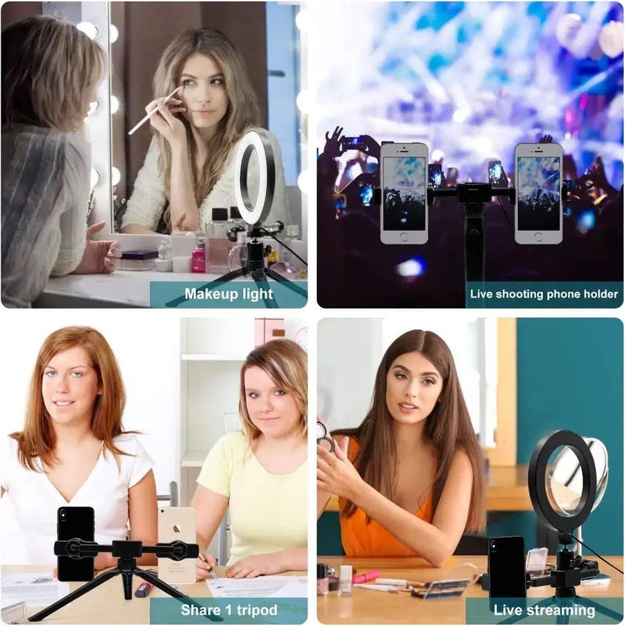 Multi Position Ring Light Dual Mobile Clip Ring Light HHC