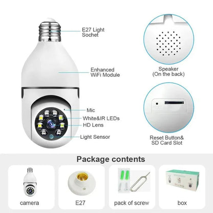 Speed-X Bulb Camera 1080P WiFi 360° Panoramic Security Camera ARDS