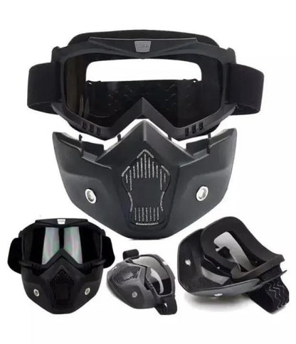 2-in-1 Motorcycle Helmet Goggles &amp; Detachable Mask ARDS