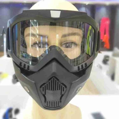 2-in-1 Motorcycle Helmet Goggles &amp; Detachable Mask ARDS