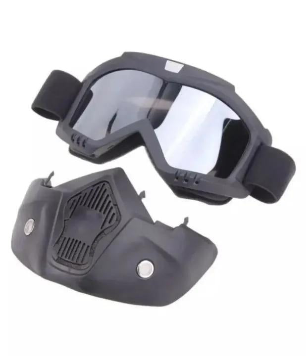 2-in-1 Motorcycle Helmet Goggles &amp; Detachable Mask ARDS