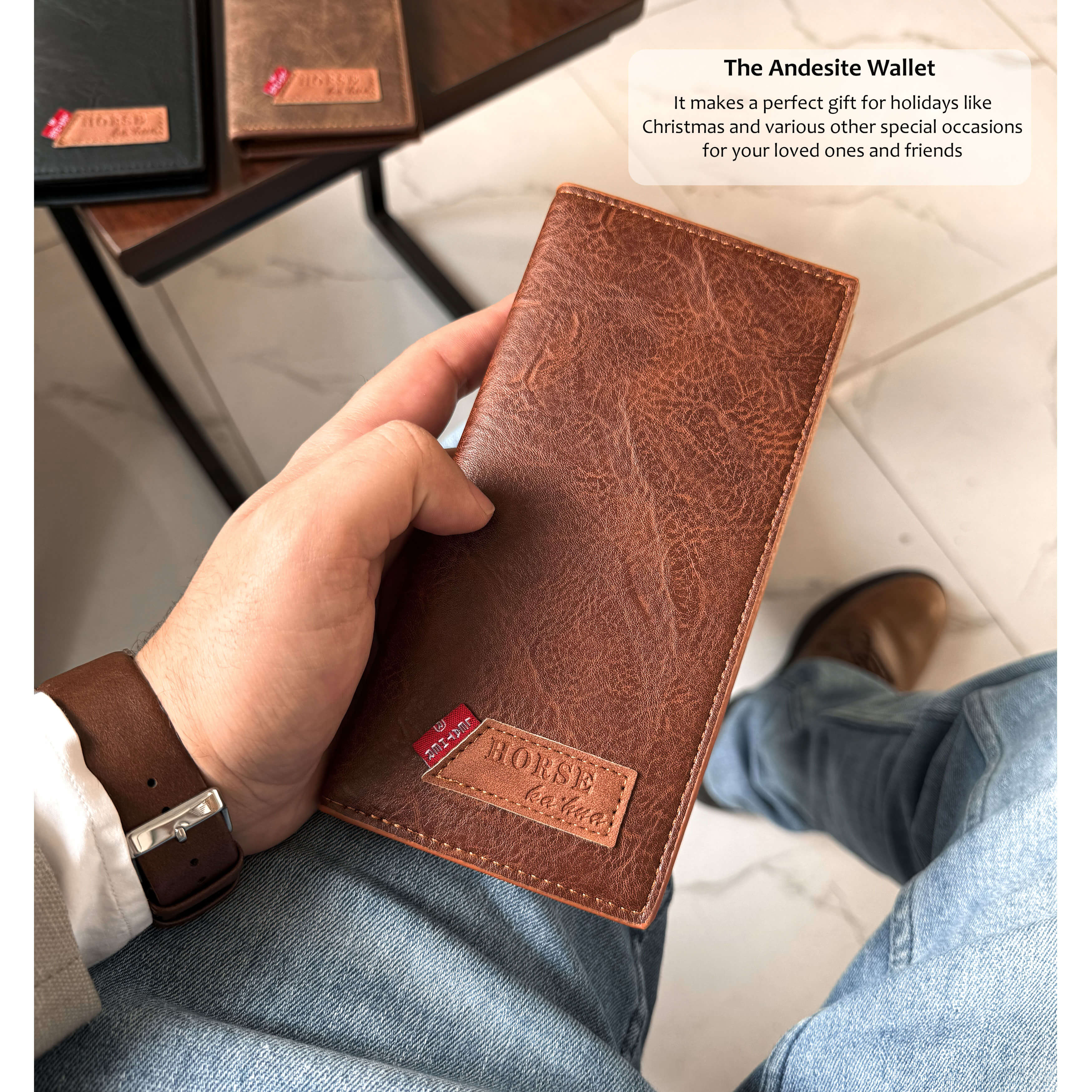 Rustic Finish Long Wallet with Vintage Texture Design HHC