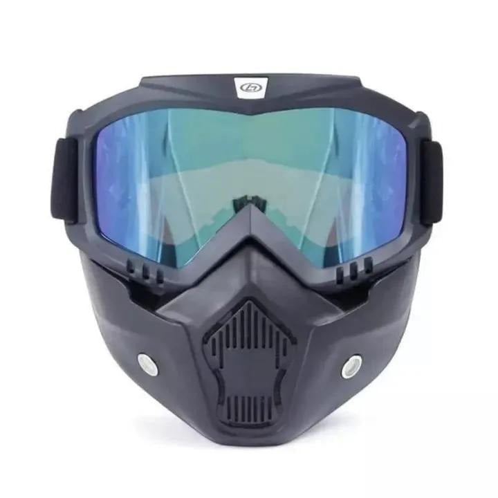 2-in-1 Motorcycle Helmet Goggles &amp; Detachable Mask ARDS