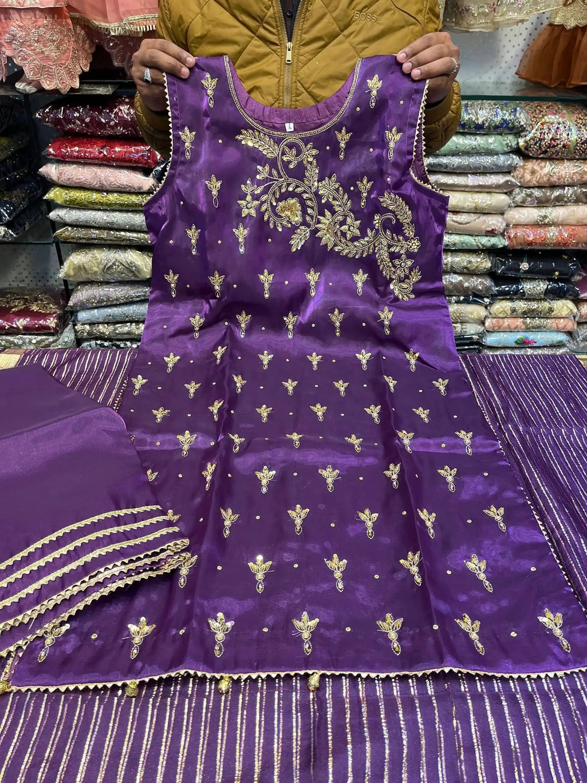 Purple color sharara dress Rida's Collection