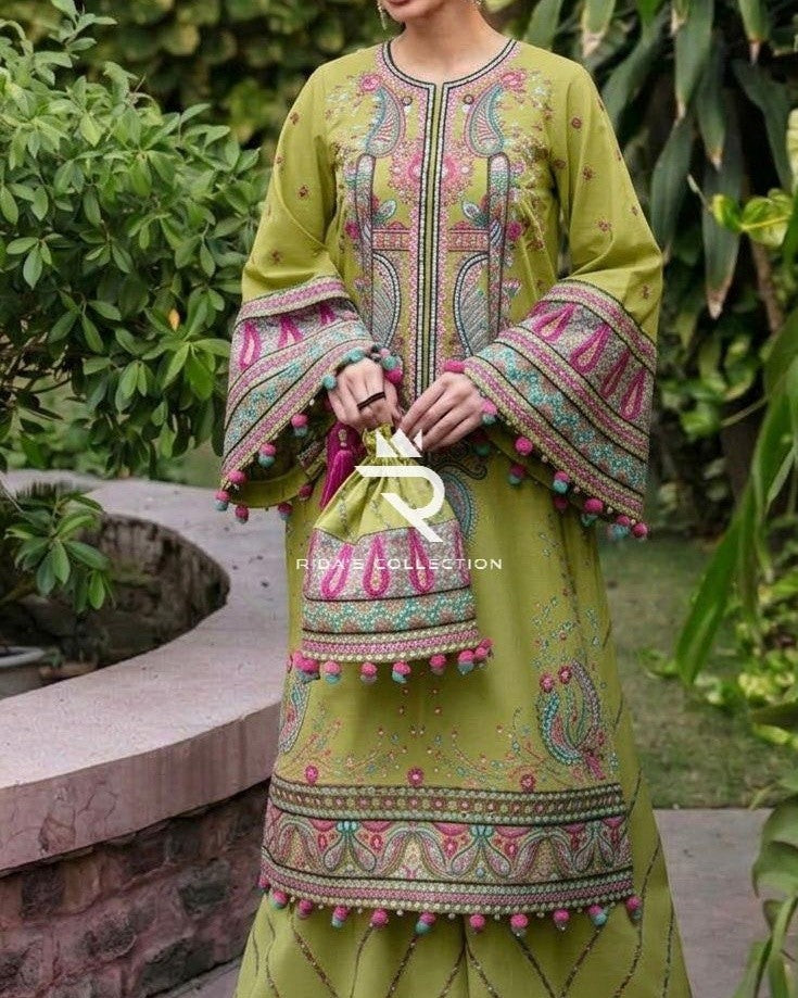 Green Color lawn dress Maysoon