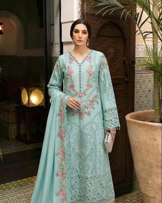 Aqua Color lawn dress