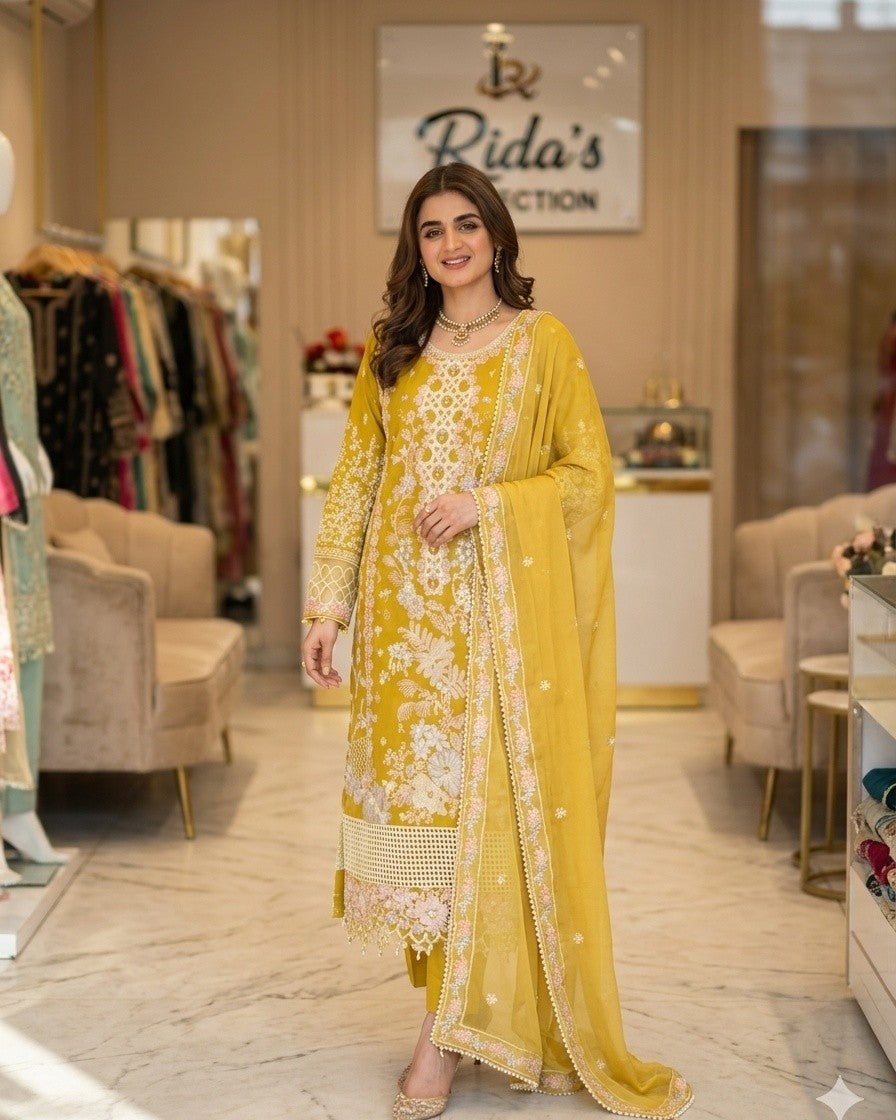 Mustard Color lawn dress