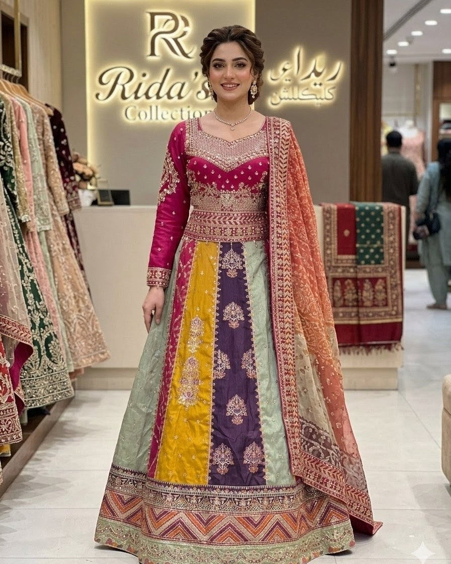 Multi Color Embroidered Lehenga Rida's Collection
