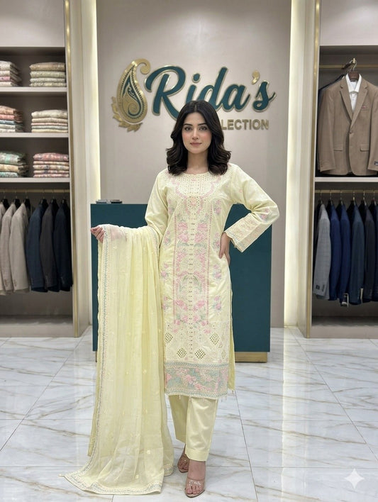 Lemmon Embroidered lawn dress