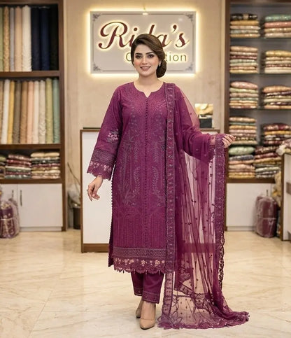 Falsa embroidered lawn dress ARJ03 Areej