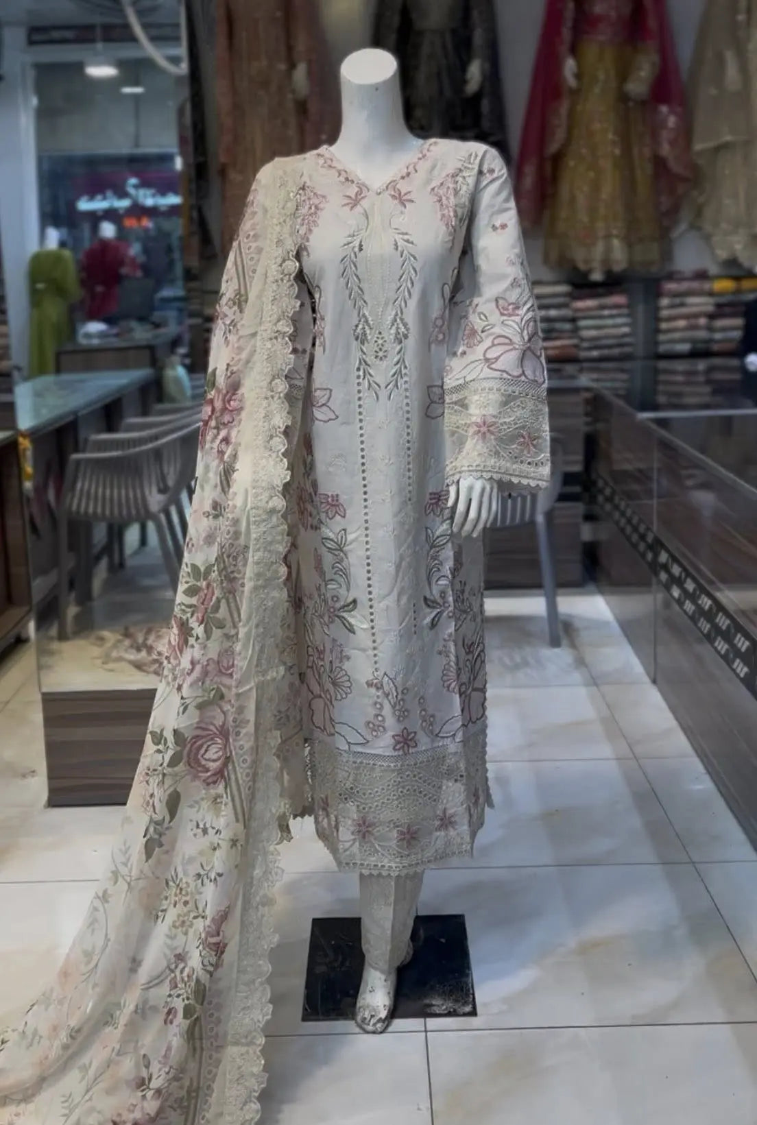 Skin embroidered dress ARJ01 Areej