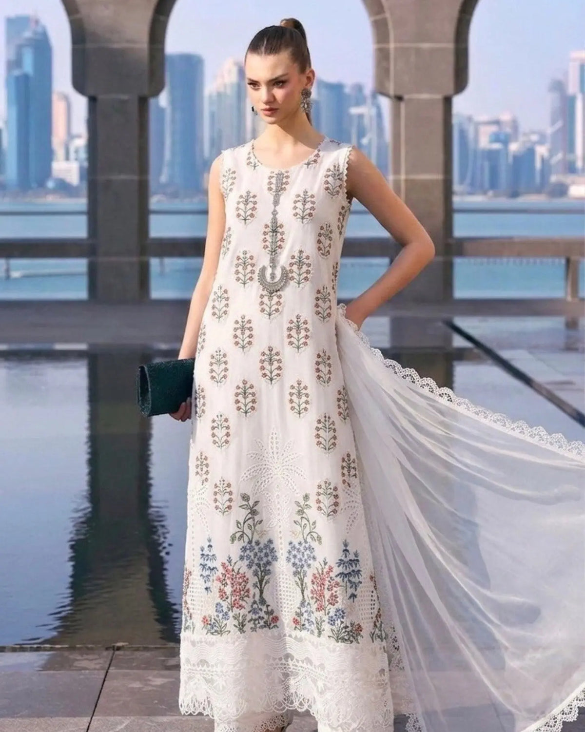 Maria b off white lawn dress MR-601 Maysoon