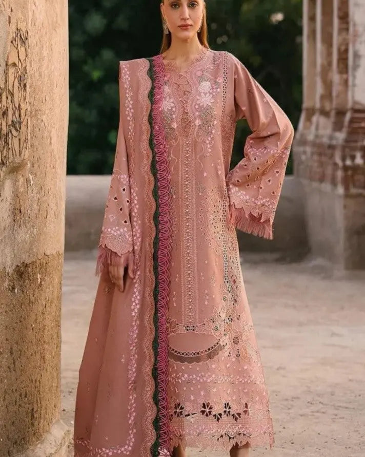 Maria b peach lawn dress MR-605 Maysoon