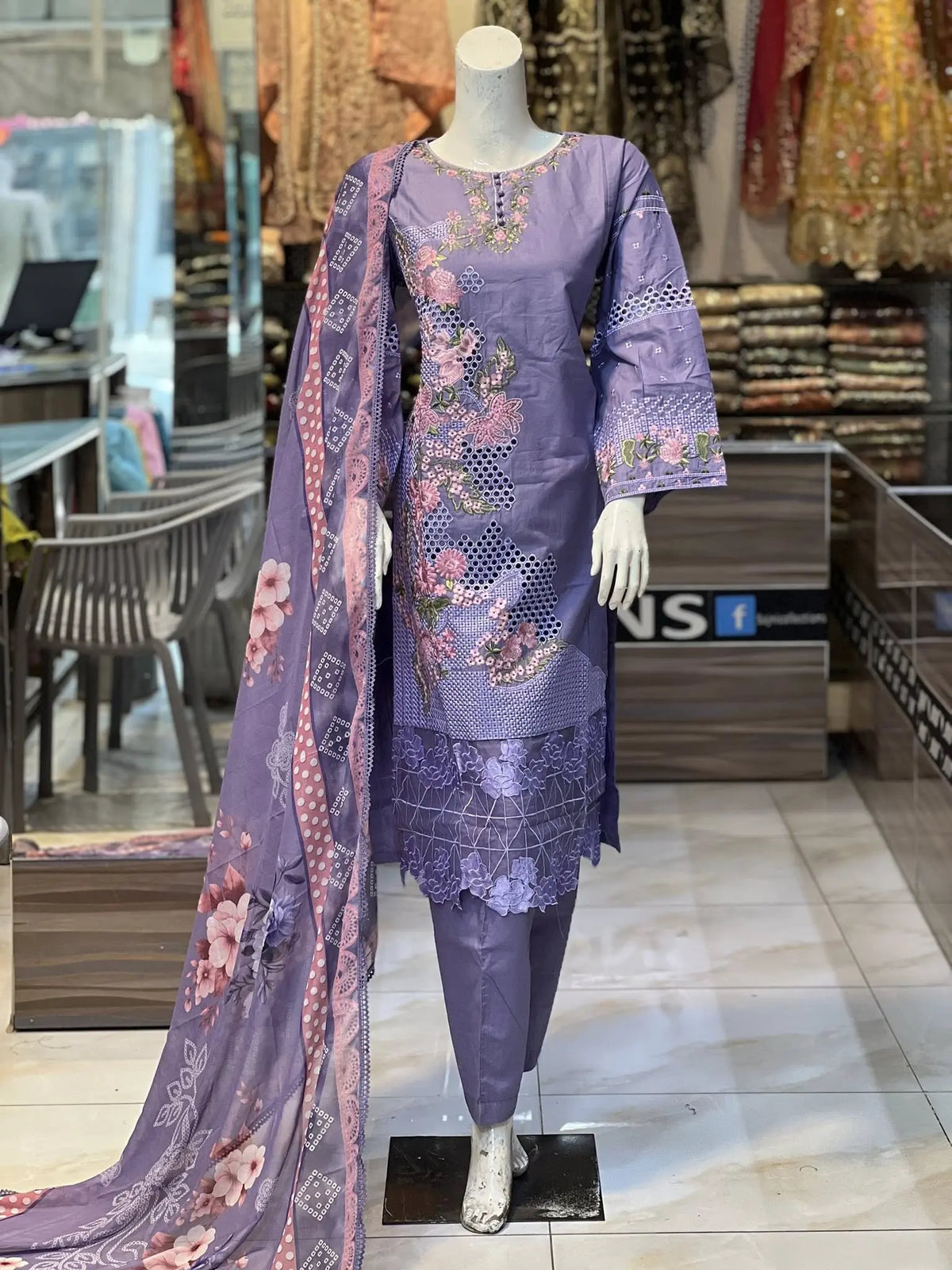 Motifz Purple Dress Mr Haroon