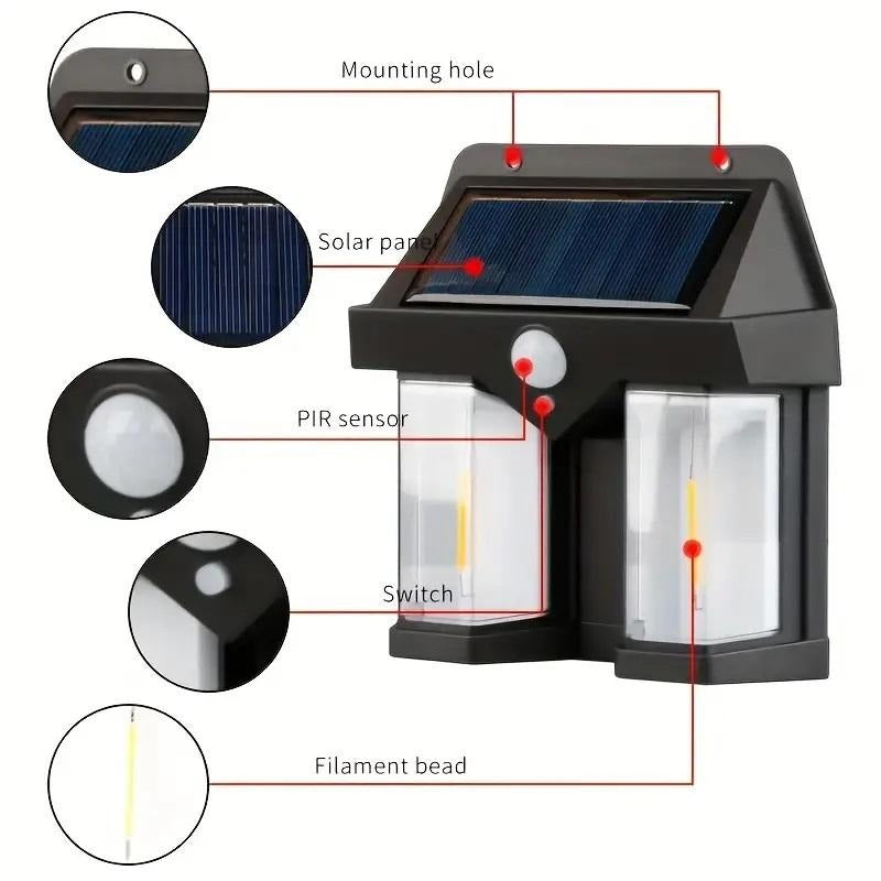 Double Head Antique Solar Sensor Wall Lamp ARDS
