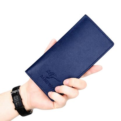 Kangaroo Long Bifold Wallet with RFID Protection – Slim Stylish Wallet for Men &amp; Women HHC