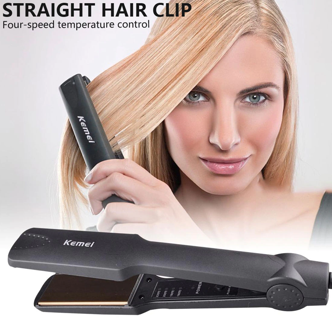 Kemei KM-329 Professional Hair Straightener With Temperature Control- For Women ARDS