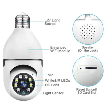 Speed-X Bulb Camera 1080P WiFi 360° Panoramic Security Camera ARDS