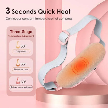 Electric Period Cramp Massager Vibrator Heating Belt for Menstrual Relief Pain Waist Stomach Warming Women