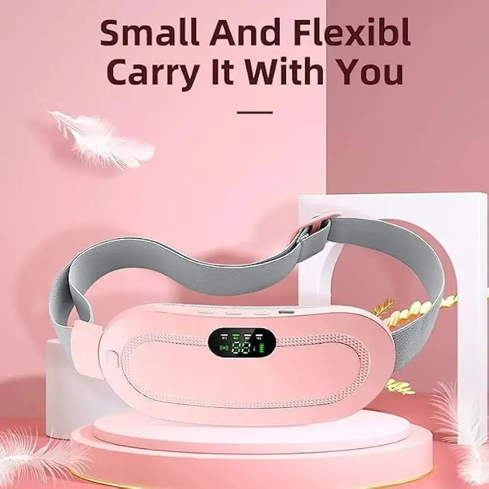Electric Period Cramp Massager Vibrator Heating Belt for Menstrual Relief Pain Waist Stomach Warming Women