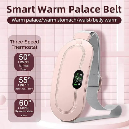 Electric Period Cramp Massager Vibrator Heating Belt for Menstrual Relief Pain Waist Stomach Warming Women