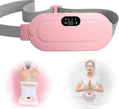 Electric Period Cramp Massager Vibrator Heating Belt for Menstrual Relief Pain Waist Stomach Warming Women