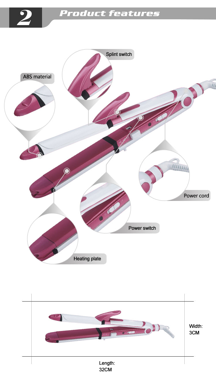 Shinon SH-8088 3 In 1 Professional Electric Hair Straightener